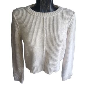 American Eagle Cream Knit Cropped Sweater L